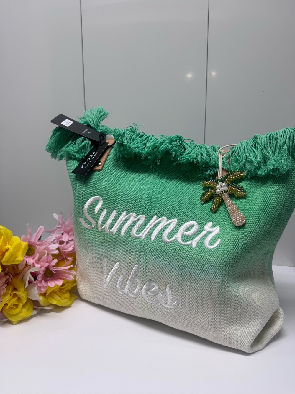 🌴LAST 1! NWT EMBROIDERED OMBRÉ XL BEACH TOTE